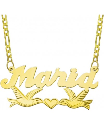 14K Yellow Gold Personalized Name Plate Necklace - Style 11 - Customize Any Name 16.0 Inches $151.36 Necklaces