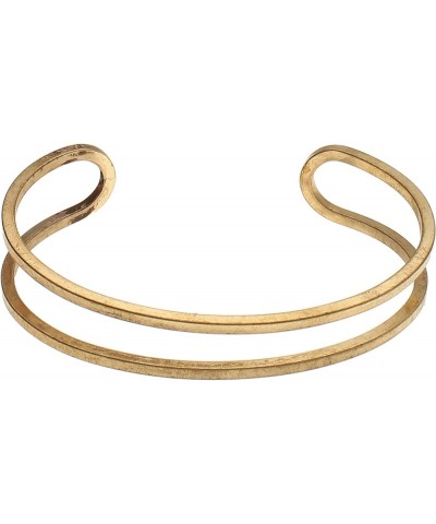Bracelet Cuff – Made of Raw Brass – Adjustable, Open Bangle for Men and Women - Flat Style, 25-Inch Wide – Minimalist Design ...