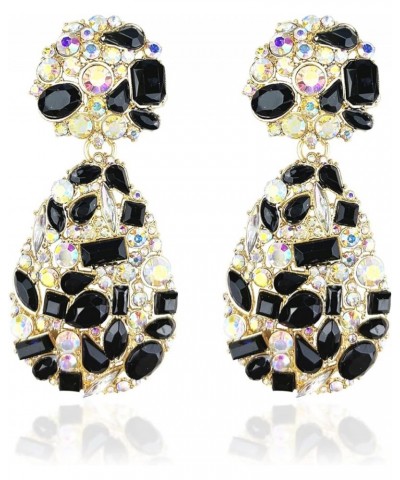 Rhinestone Teardrop Statement Earrings, Luxury Diamond Jewelry Statement Drop Dangle Earrings, Costume Chandelier Drop Earrin...