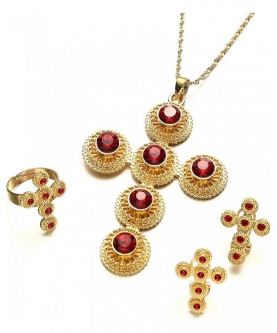 Ethiopian Jewelry Sets Pendant Necklaces Earrings Ring for Women Eritrean African Bride Gifts gold $7.02 Jewelry Sets