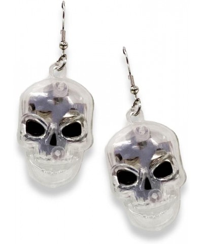 Fun and Vibrant Earrings for Halloween Costume Accessories for Women White Light Up Skull Earrings $8.22 Earrings