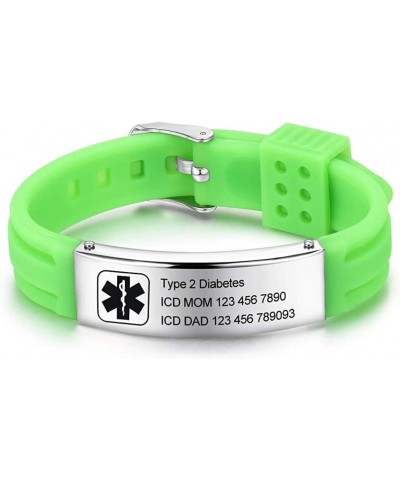 Personalized Medical Alert Bracelets for Women Men Kids Adjustable Silicone Medical Bracelets Custom Waterproof Life Medical ...