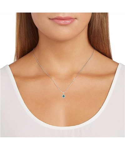 .925 Sterling Silver & Round Gemstone 18" Pendant Necklace and Stud Earrings Set with Created White Sapphire Double Halo Styl...