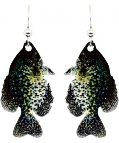Crappie Fish Earrings Non-Tarnish Sterling Silver French Hook Ear Wire $11.58 Earrings
