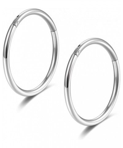 Hinged 20g 18g 16g Nose Rings Hoops 6mm 8mm 10mm 12mm 14mm 16mm Septum Ring Clicker Cartilage Helix Hoop Earrings Set 20g 10m...