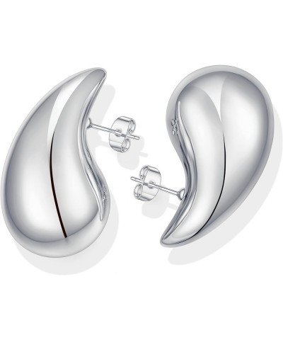 Teardrop Earrings for Women Fashion, Chunky Gold | Silver | Rose Gold Earrings for Women Girls Bottega Earring Dupes Lightwei...