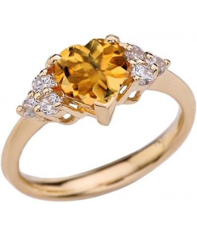 Yellow Gold 14k Heart Shaped Birthstone Ring Created Citrine $56.00 Rings