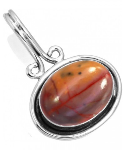 925 Sterling Silver Handmade Pendant for Women 10x14 Oval Gemstone Boho Silver Jewelry for Gift (99552_P) Mookaite $18.62 Pen...