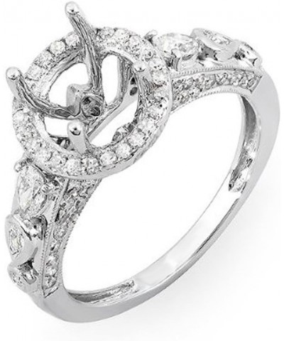 0.75 Carat (ctw) 18K Round & Pear Diamond Semi Mount Engagement Bridal Ring, White Gold $547.84 Rings