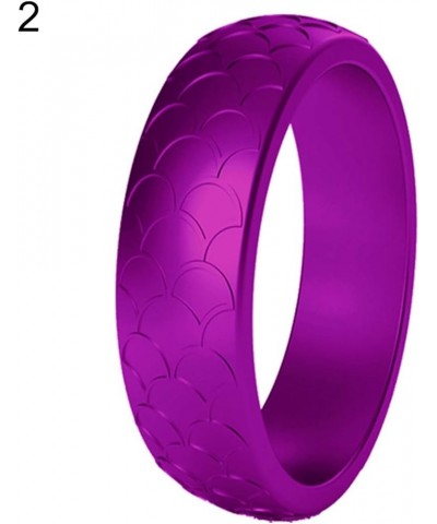 Rings 2Pcs Women Fish-scale Pattern Birthday Silicone Ring Wedding Band Accessory Ring 4 US 9 $2.77 Bracelets