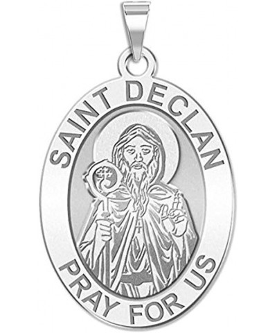 Saint Declan Oval Religious Medal - in Sterling Silver and 10K or 14K Gold 1/2 x 2/3 Inch Medal Only Sterling Silver $83.00 P...