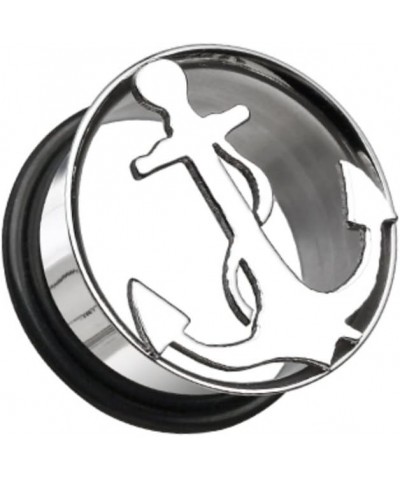 Classic Anchor Hollow Steel Single Flared WildKlass Ear Gauge Plug (Sold as Pairs) 1" (25mm) $16.17 Body Jewelry
