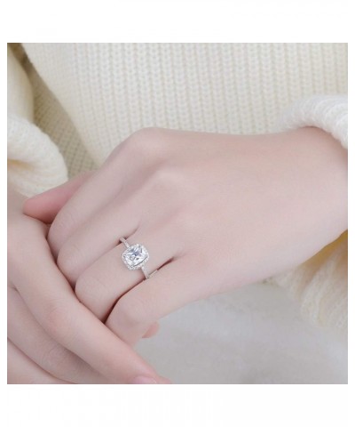 (Size US 5~9 Wedding Birthstone Bride Engagement Yellow/Clear Ring 925 Sterling Silver Plated Ring Gifts Clear 8 $9.34 Rings