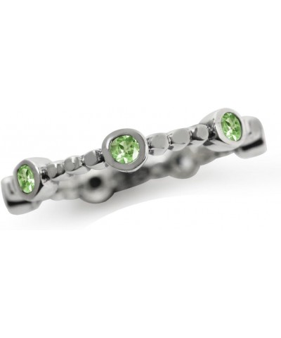 Genuine Gemstone 925 Sterling Silver Minimalist Stackable Ring Jewelry for Teens or Women Peridot $12.68 Rings