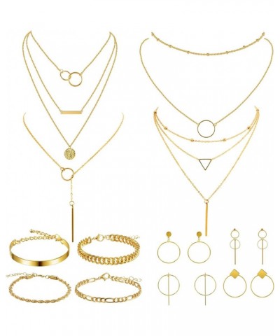 12 Pcs Gold Silver Jewelry Sets for Women Layered Set of Earring Necklace Bracelets for Teen Girl Men Christmas Jewelry Gifts...